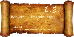 Babják Erzsébet névjegykártya