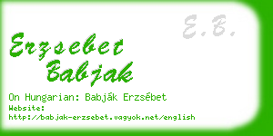 erzsebet babjak business card